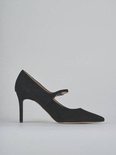 Zapatos de salón tacón 7 cm negro ante
