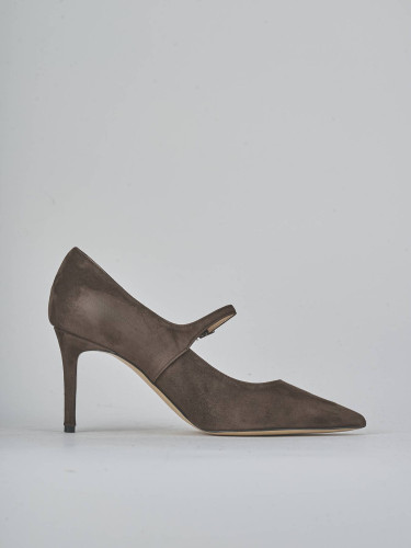 Décolleté tacco 7cm camoscio testa