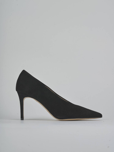 Zapatos de salón tacón 7 cm negro ante