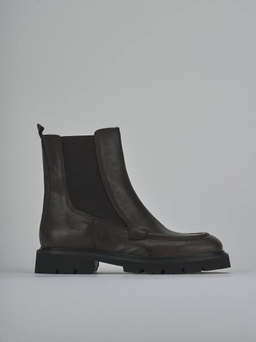 Low heel ankle boots heel 3 cm dark brown leather