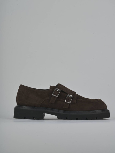 Lace-up shoes heel 3 cm dark brown suede