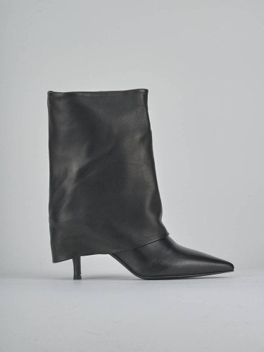 Stivaletti tacco 7cm pelle nero
