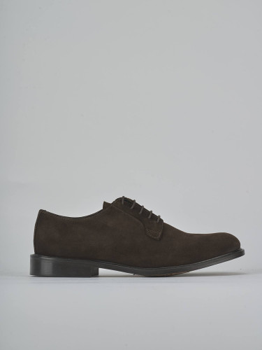 Zapatos de cordones marrón oscuro ante
