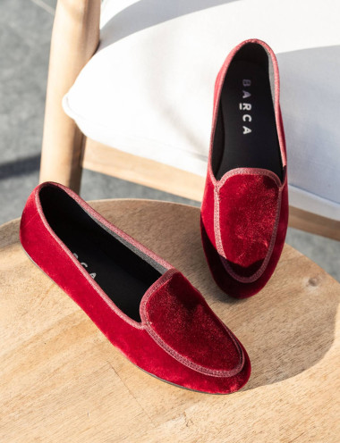 Ballerine tacco 1cm velluto bordo'