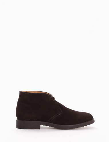 Desert boots heel 2 cm dark brown chamois