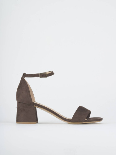 Sandali tacco 6cm camoscio testa
