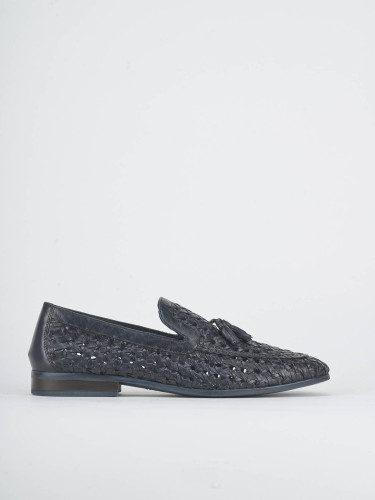 Mocasines azul cuero