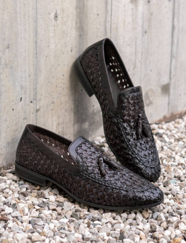 Mocasines marrón oscuro cuero