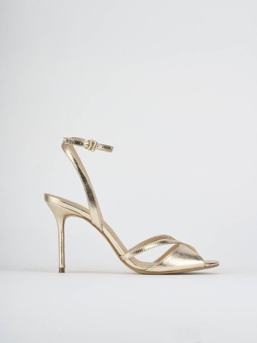 Sandalias de tacón alto tacón 8 cm oro laminado