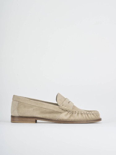 Mocassini tacco 1cm camoscio beige