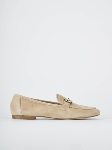 Mocasines tacón 1 cm marrón ante