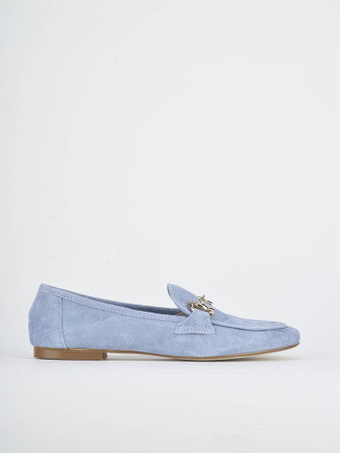 Mocasines tacón 1 cm jeans ante