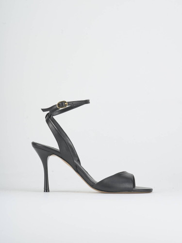 Sandali tacco 9cm pelle nero