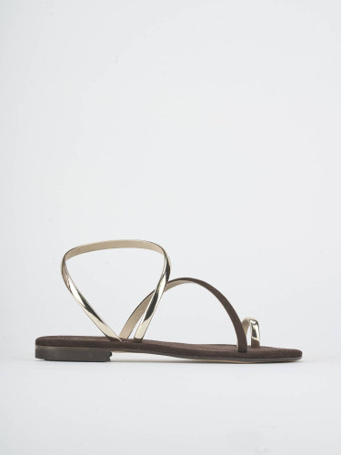 Low heel sandals heel 1 cm dark brown suede