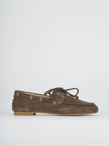 Mocasines tacón 1 cm marrón oscuro ante