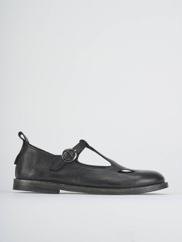 Bailarinas tacón 1 cm negro cuero