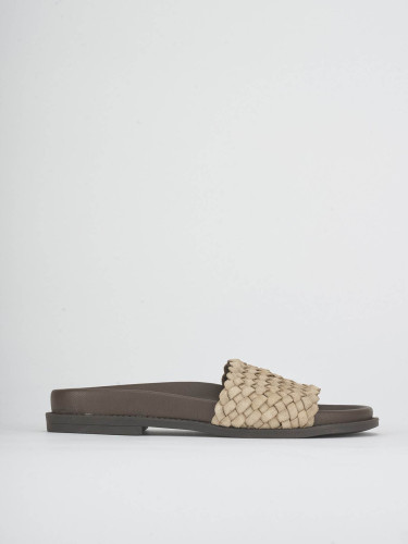 Ciabatte tacco 1cm camoscio beige