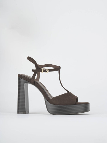 Sandali tacco 11cm camoscio testa