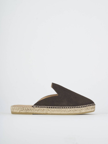 Sabot heel 1 cm dark brown suede