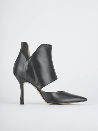 Zapatos de salón tacón 7 cm negro cuero