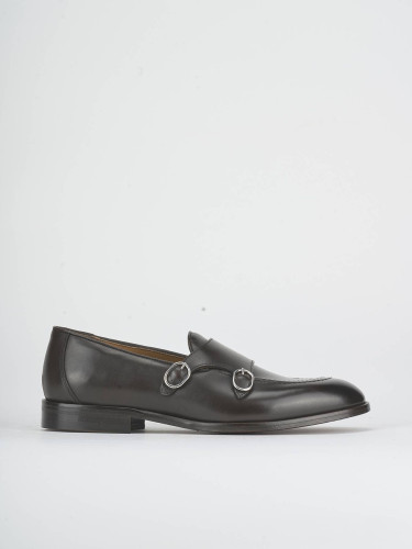 Zapatos de cordones marrón oscuro cuero