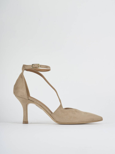 Pumps heel 7 cm beige suede