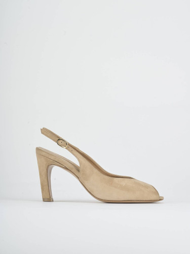 Sandalias de tacón alto tacón 8 cm marrón ante