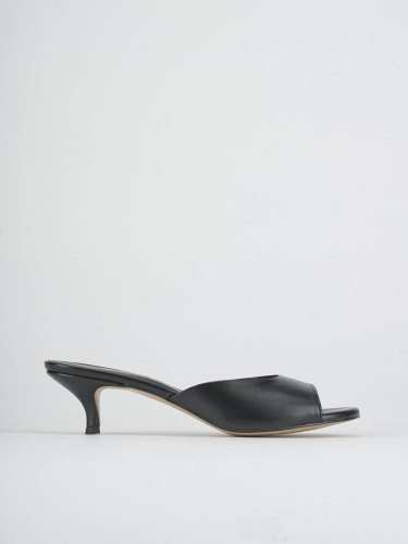 Ciabatte tacco 3cm pelle nero