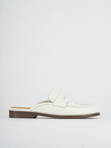 Sabot tacco 1cm pelle bianco
