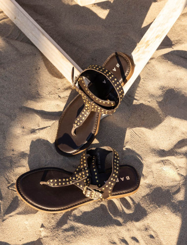 Sandali tacco 1cm pelle testa
