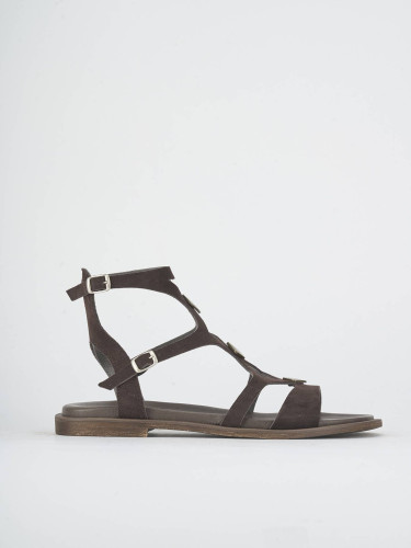 Sandali tacco 1cm camoscio testa