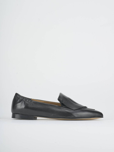 Mocasines tacón 1 cm negro cuero