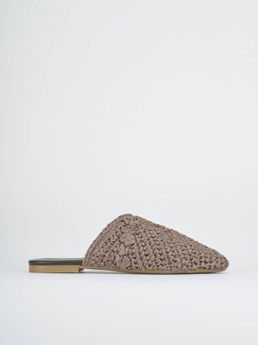 Sabot heel 1 cm dark brown leather