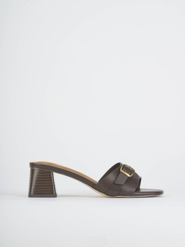 Ciabatte tacco 5cm pelle testa