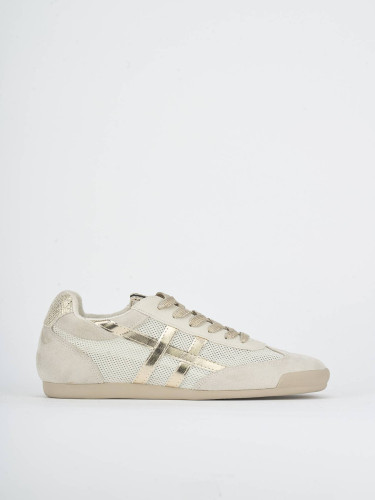 Zapatillas deportivas tacón 1 cm beis ante