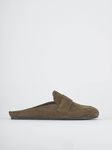 Sabot tacco 1cm camoscio beige