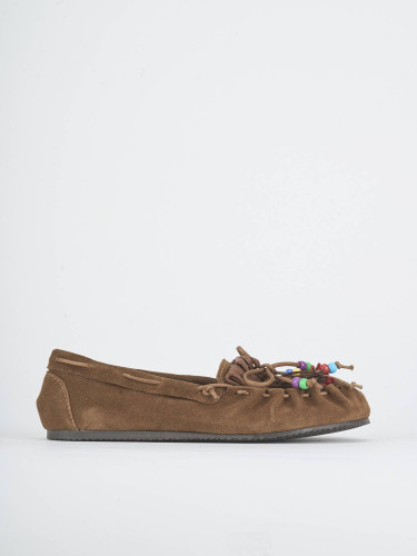Loafers heel 1 cm brown suede