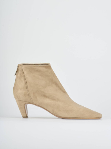 Botines de tacón alto tacón 5 cm marrón ante