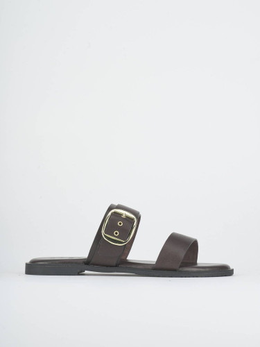 Ciabatte tacco 1cm pelle testa