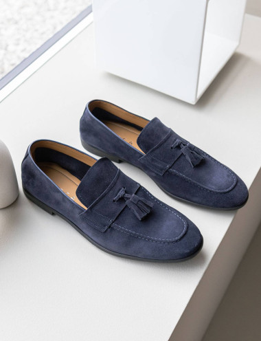 Mocasines azul ante
