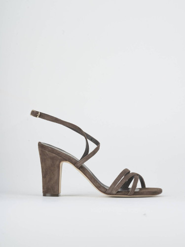 Sandali tacco 7cm camoscio testa