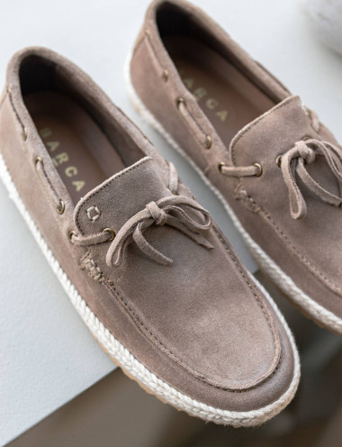 Mocassini camoscio beige