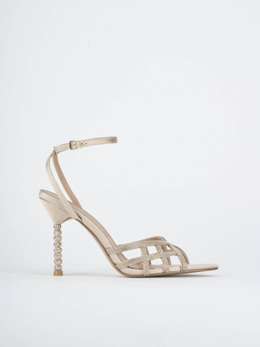 Sandali tacco 8cm camoscio beige