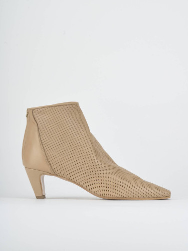 Stivaletti tacco 5cm pelle marrone