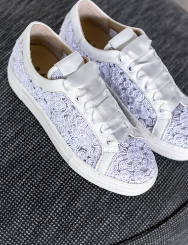 Zapatillas deportivas blanco cuero