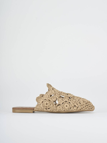 Sabot tacco 1cm pelle beige
