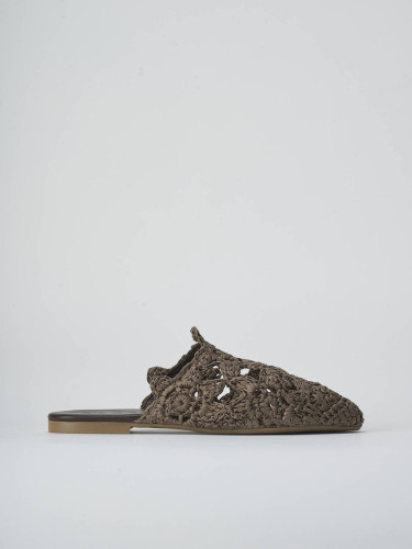 Sabot heel 1 cm dark brown leather
