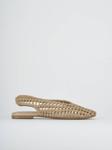 Bailarinas tacón 1 cm beis cuero