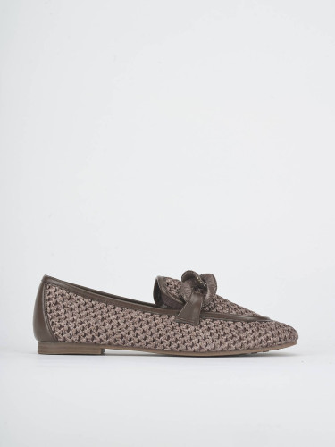 Mocasines tacón 1 cm marrón oscuro cuero