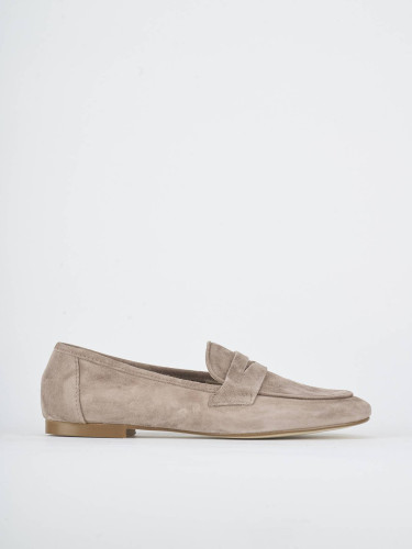 Mocasines tacón 1 cm marrón ante